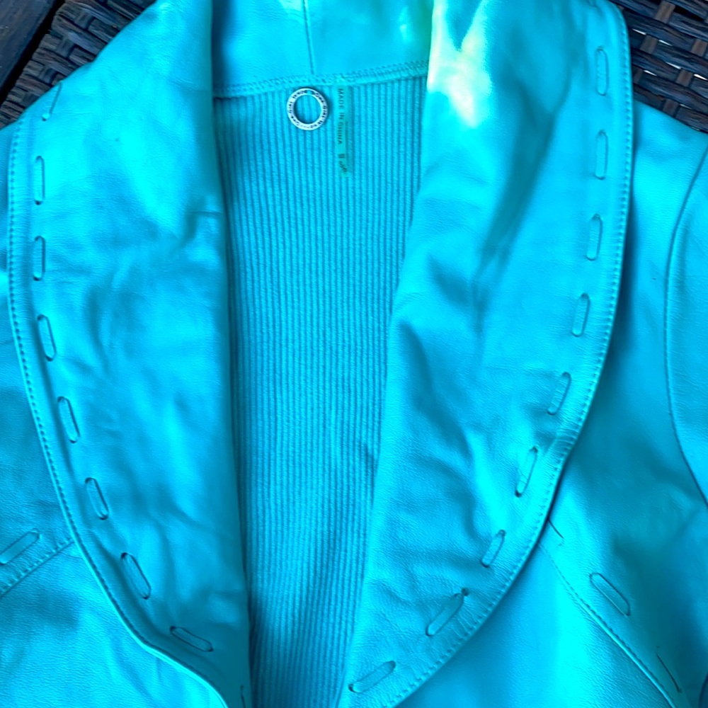 One Girl Who Leather Sweater Jacket Fringe Small